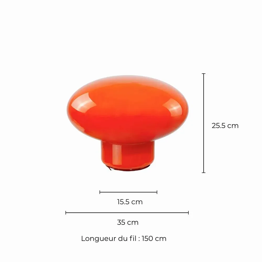 Lampes à poser - Lampe à poser XXL en verre orange, OVALIE - C-CRÉATION | BOUDET