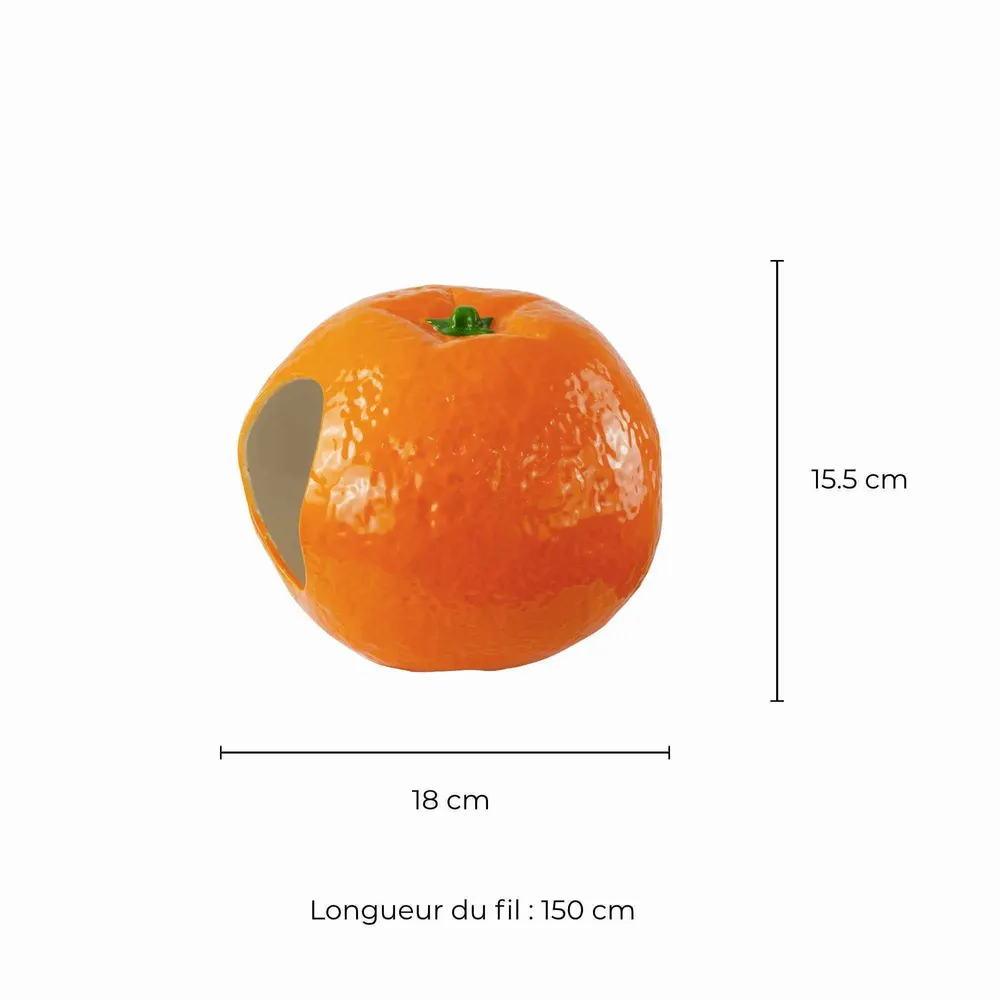 Lampes à poser - Lampe à poser en céramique orange forme fruit, NARAN - C-CRÉATION | BOUDET