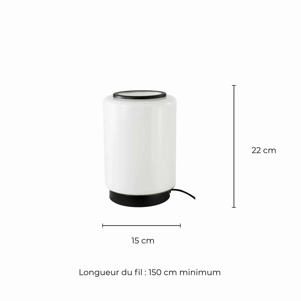 Lampes à poser - Lampe à poser en verre blanc et métal noir, TEORA - C-CRÉATION | BOUDET