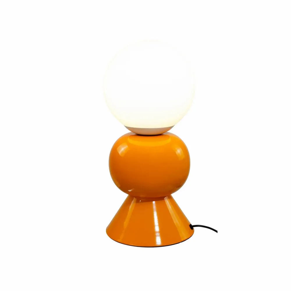 Lampes à poser - Lampe à poser en métal orange et verre opalin, PETITE DAME - C-CRÉATION | BOUDET