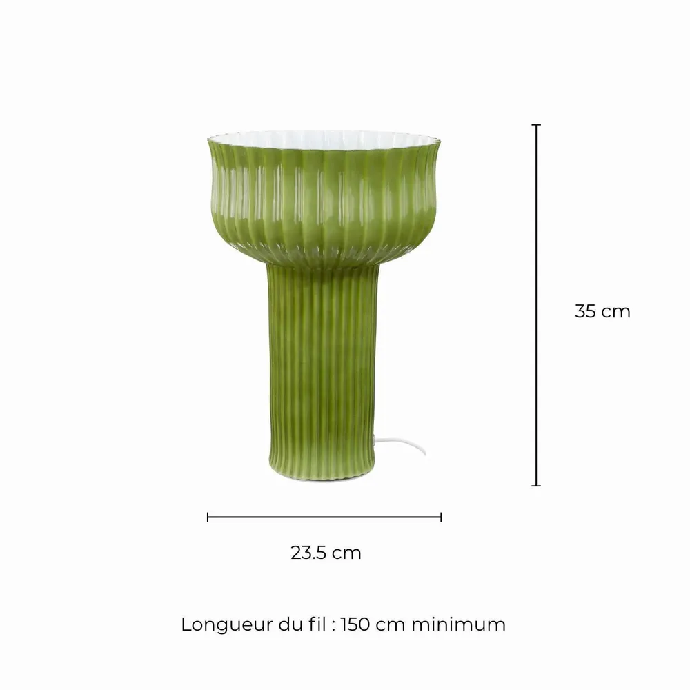Lampes à poser - Lampe à poser en verre strié vert, NEMONE - C-CRÉATION | BOUDET