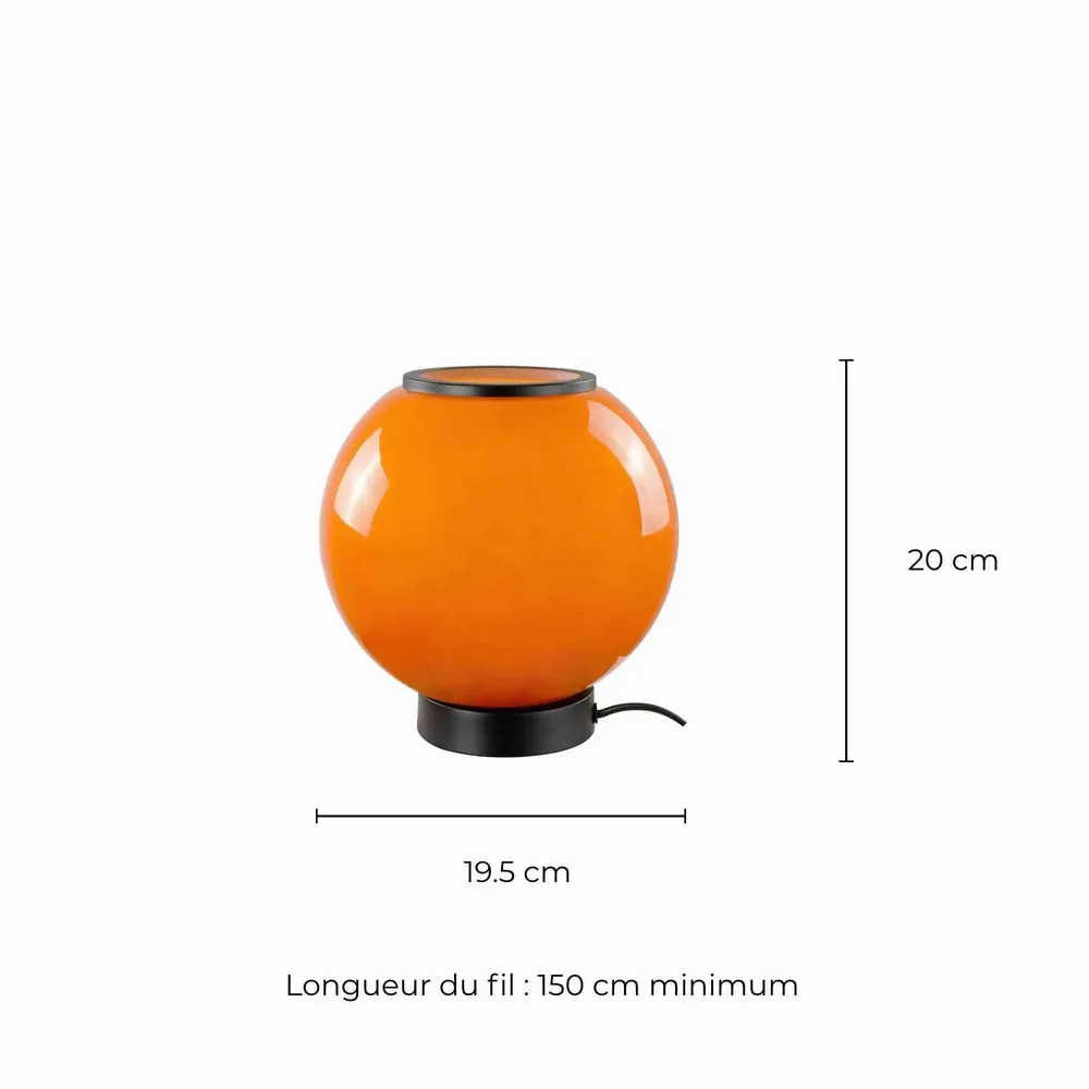 Lampes à poser - Lampe à poser en verre orange et métal, SILÉA - C-CRÉATION | BOUDET