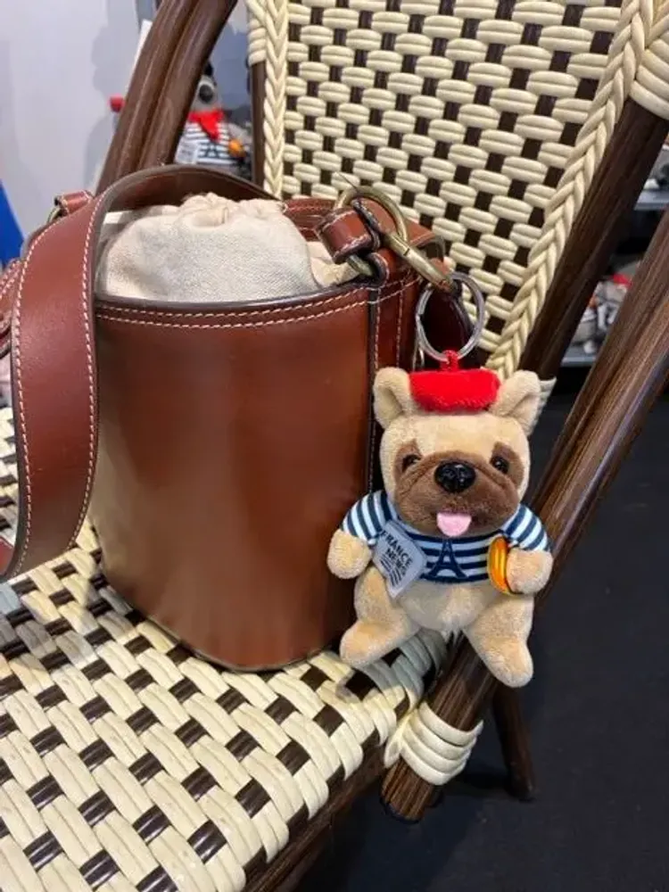 Soft toy - Louis le Bouledogue Français 12cm Keyring - LE PIGEON PARISIEN