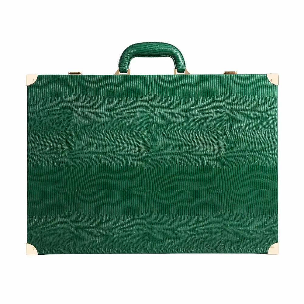 Petite maroquinerie - Backgammon Lézard Vert Bouteille - Cuir Végane - jeu de société - VIDO LUXURY BOARD GAMES