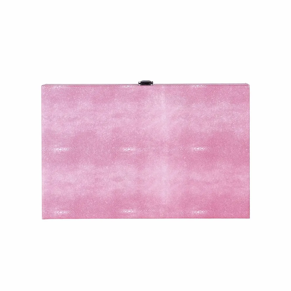 Accessoires de voyage - Set de backgammon Galuchat Rose - Cuir végane - Taille M - VIDO LUXURY BOARD GAMES