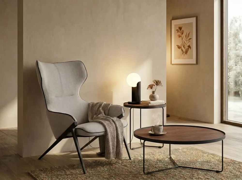 Table lamps - White glass and black steel table lamp with porcelain marble base - ANGEL CERDÁ