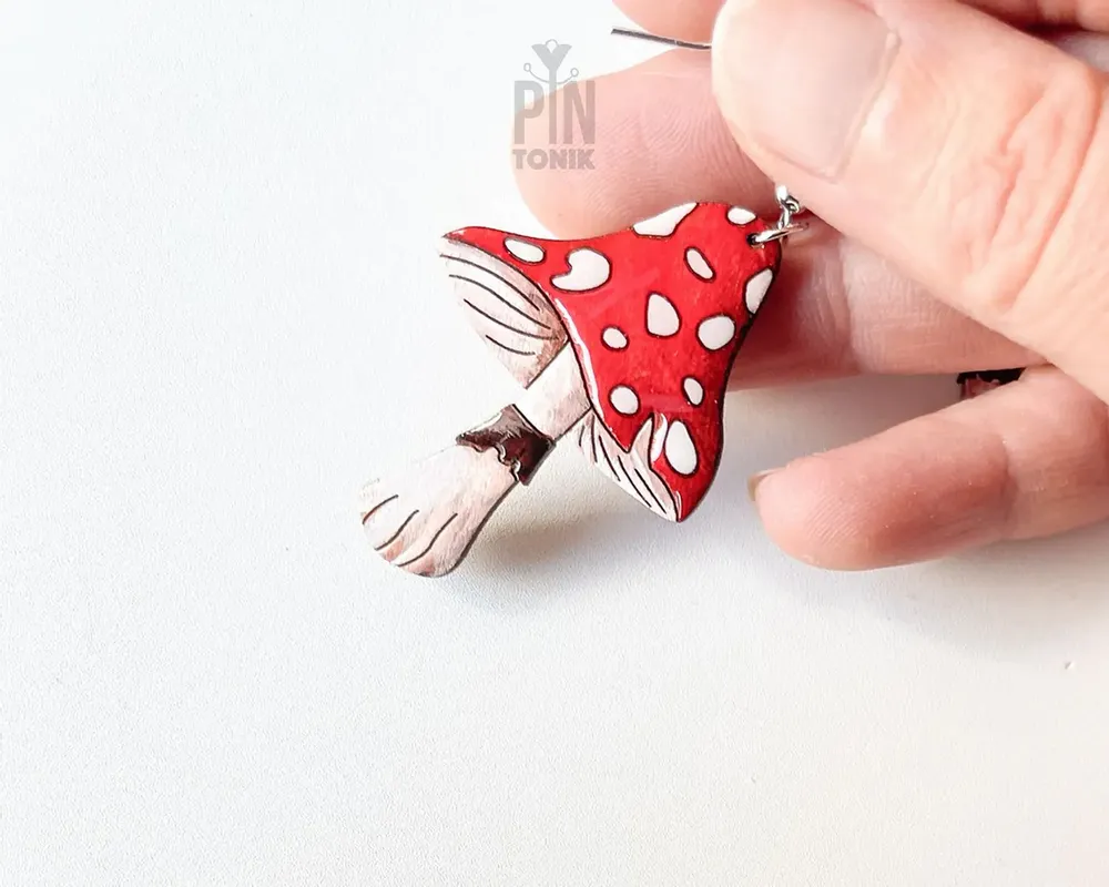 Jewelry - Amanita Mushroom Dangle Earrings - PINTONIK