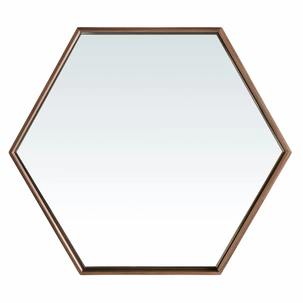 Mirrors - Hexagonal walnut mirror - ANGEL CERDÁ