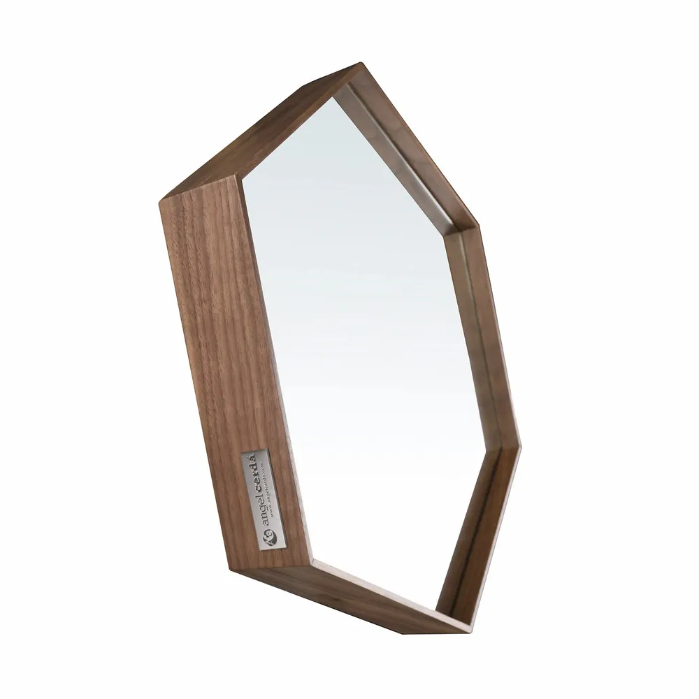 Mirrors - Hexagonal walnut mirror - ANGEL CERDÁ