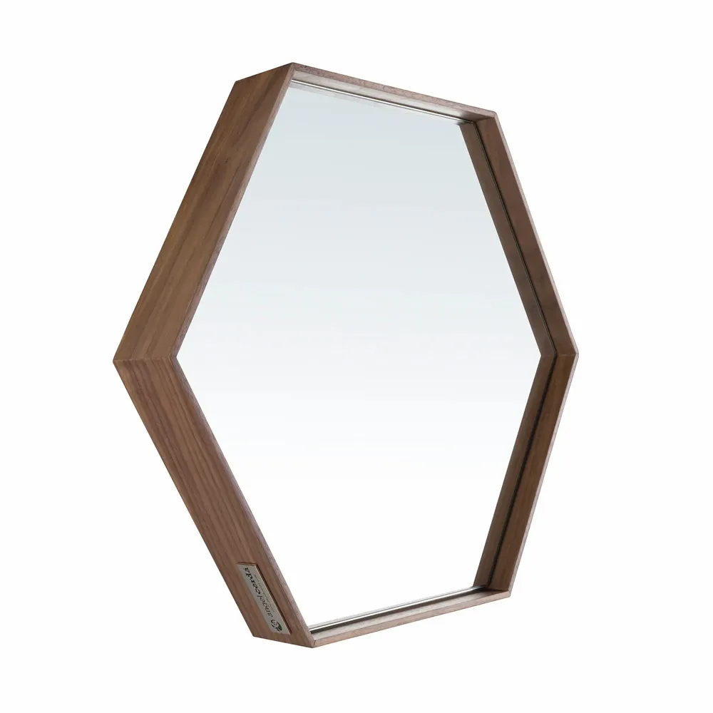 Mirrors - Hexagonal walnut mirror - ANGEL CERDÁ