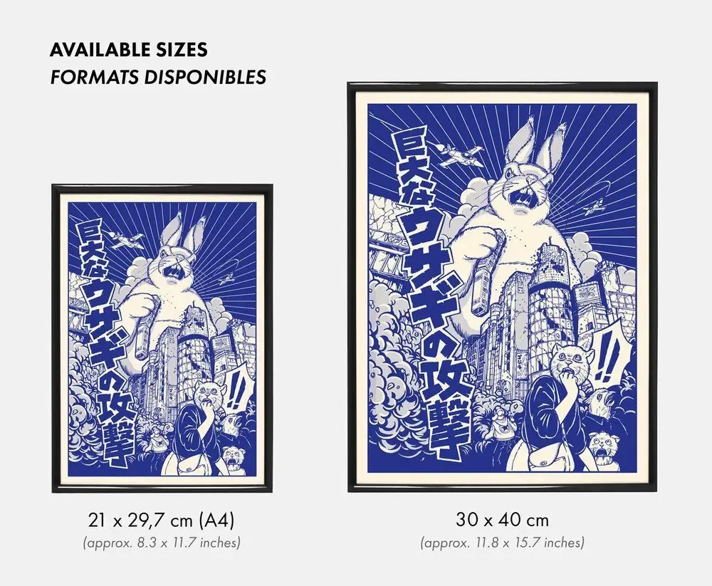 Poster - Print " Usagi" (Size 50x70cm, 30x40cm or A4) - YEAAAH! STUDIO