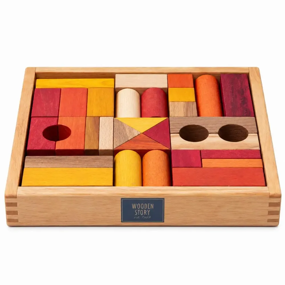 Toys - Wooden blocks 30 pcs rainbow - WOODEN STORY