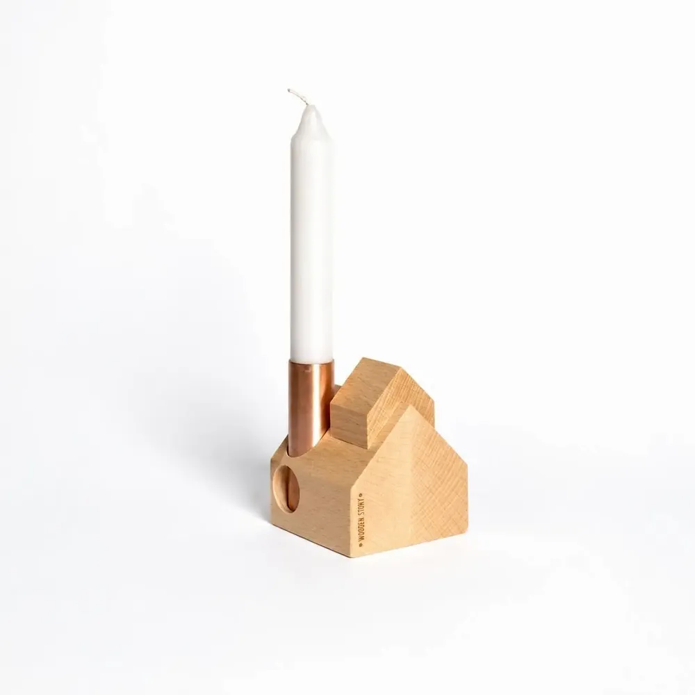 Decorative objects - wooden candle holder -decor House - WOODEN STORY