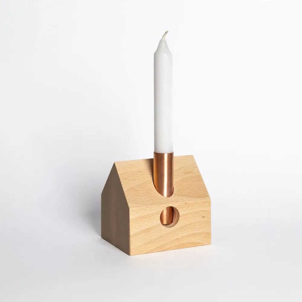 Decorative objects - wooden candle holder -decor House - WOODEN STORY