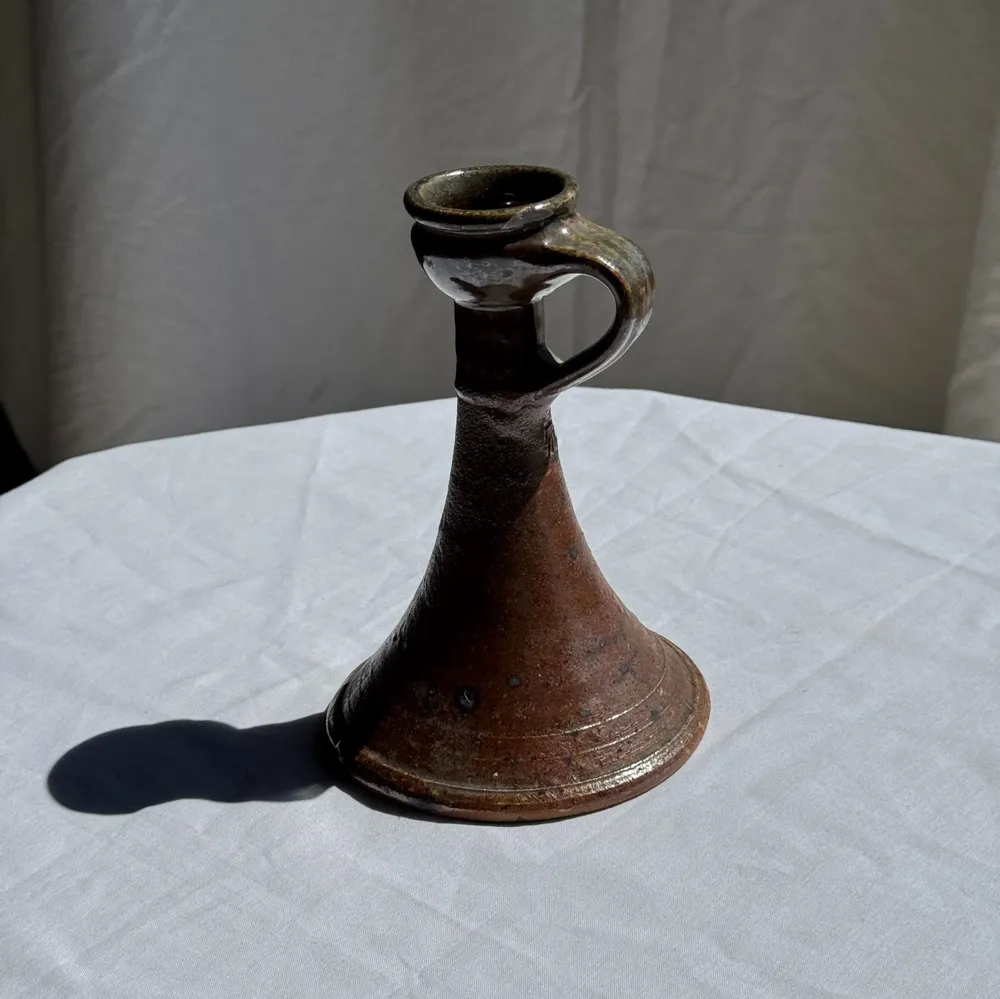 Decorative objects - Brown sandstone candle holder with handle H19 L14 - OFFICE OBJETS