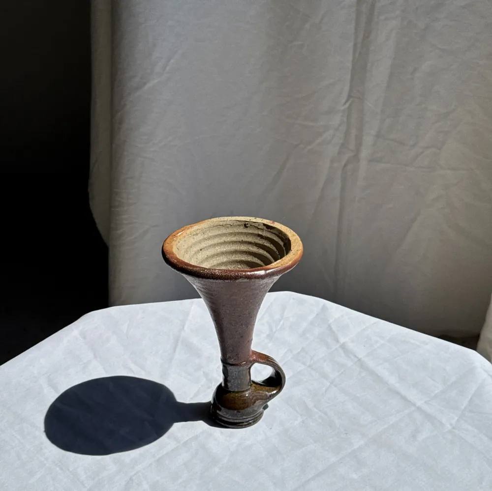 Decorative objects - Brown sandstone candle holder with handle H19 L14 - OFFICE OBJETS