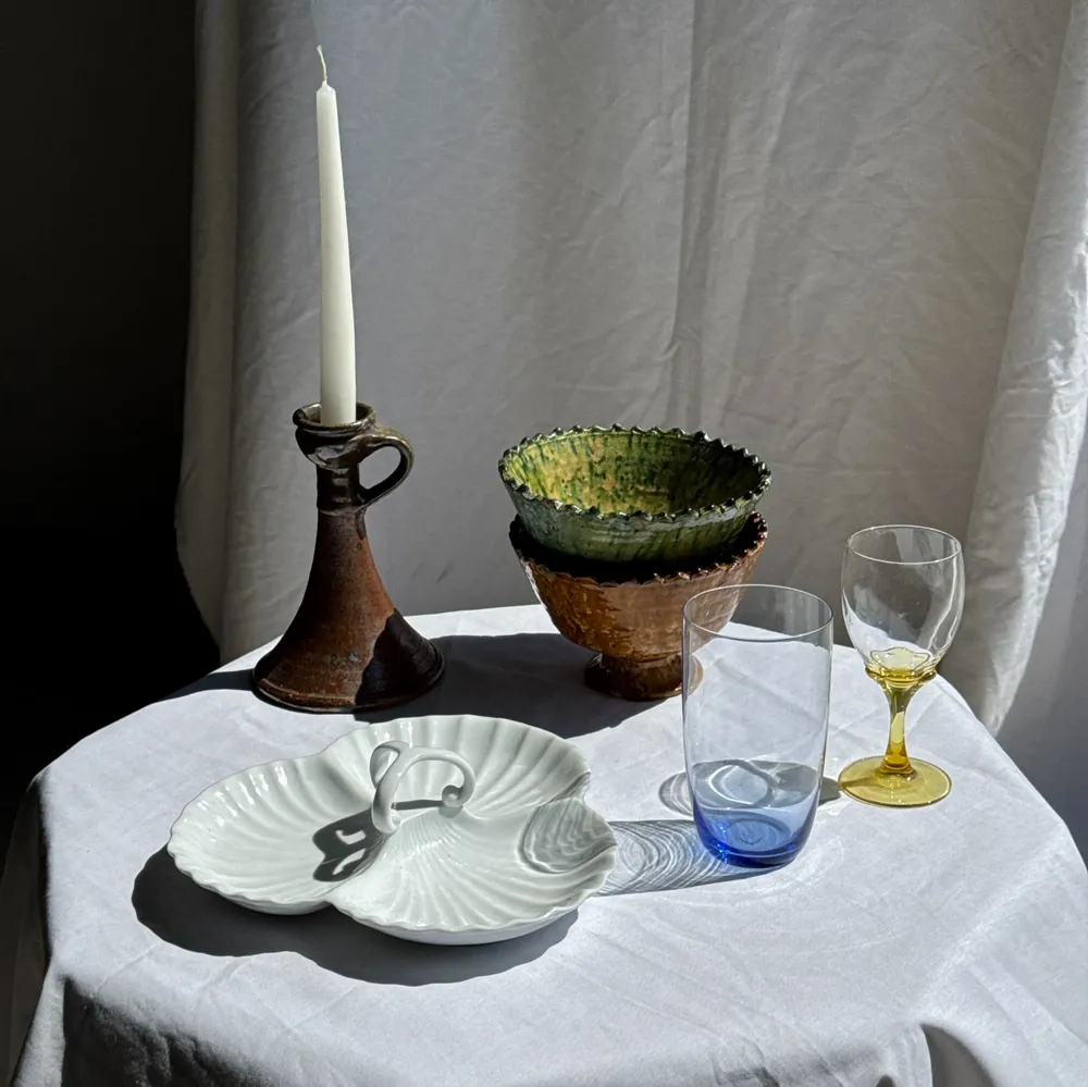Decorative objects - Brown sandstone candle holder with handle H19 L14 - OFFICE OBJETS
