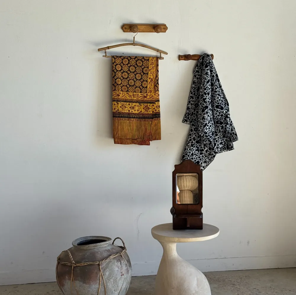 Decorative objects - Small hook with two hooks in pine round button H5 - OFFICE OBJETS