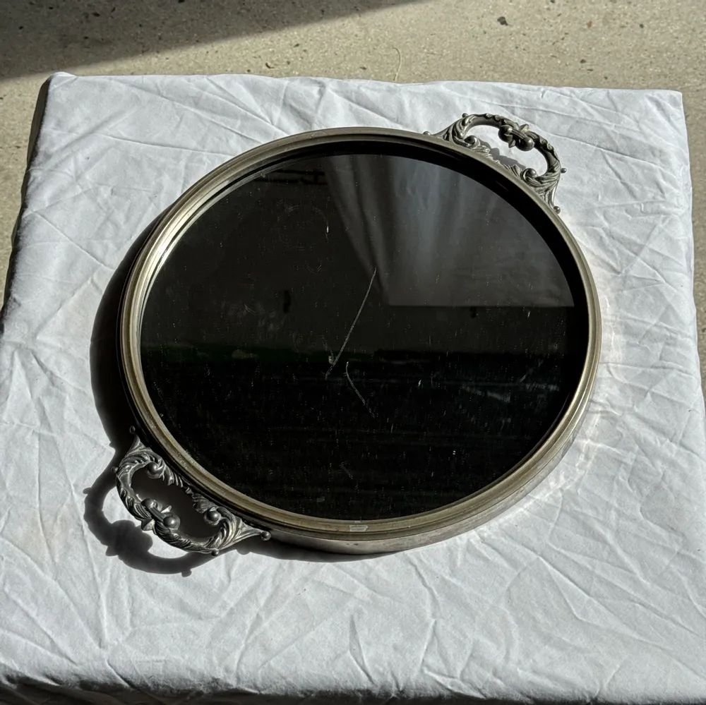 Plats et saladiers - Plateau miroir circulaire à deux anses H3,5 D48 - OFFICE OBJETS