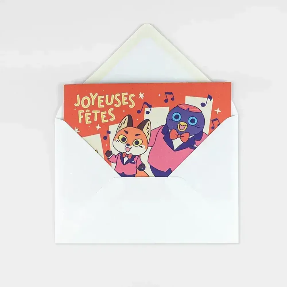 Carterie - Carte de voeux "Joyeuses fêtes" et son enveloppe - format A6 - YEAAAH! STUDIO