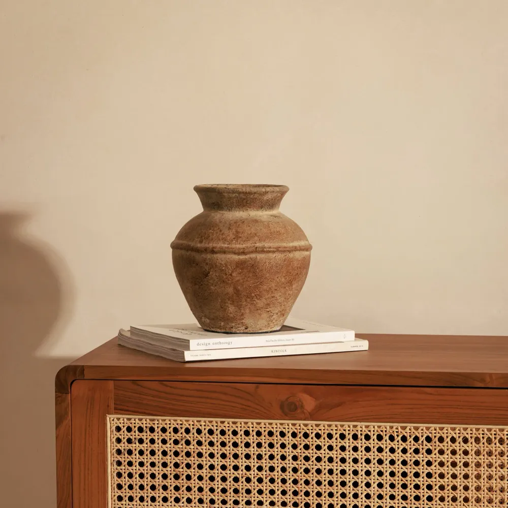Vases - Anta vase in terracotta with antique finish 20*20cm - DESIGN TRIP