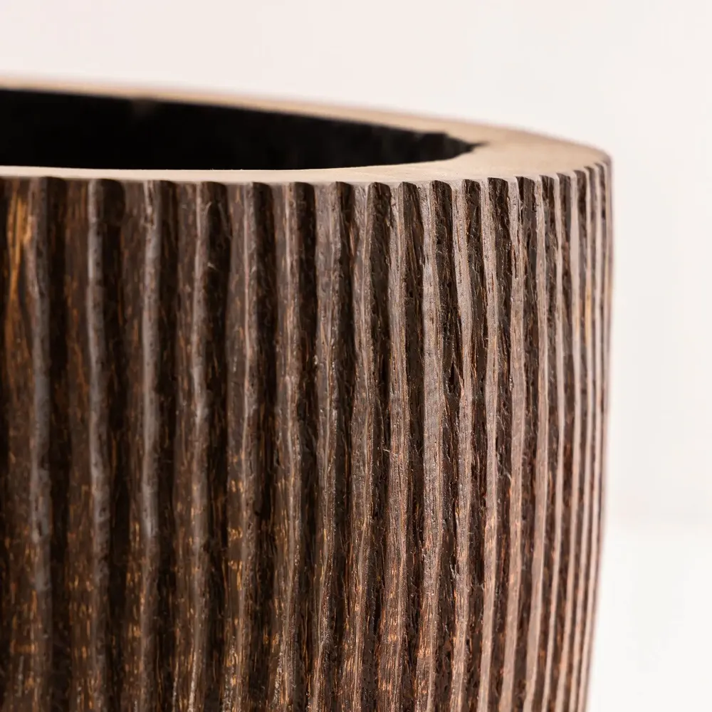 Decorative objects - Striated coconut palm cover pot - DESIGN TRIP