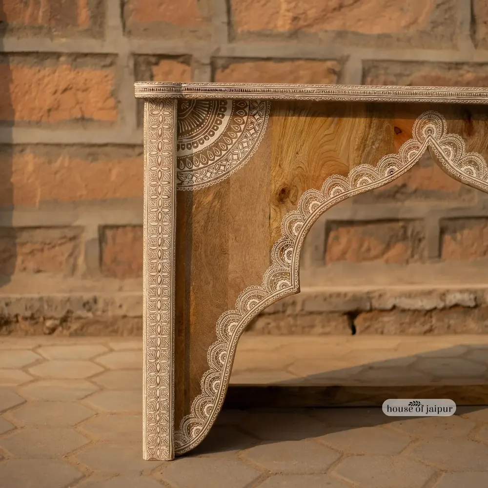 Console table - Jaipur Arch Hand-Painted Solid Wood Console Table by House of Jaipur - HOUSE OF JAIPUR