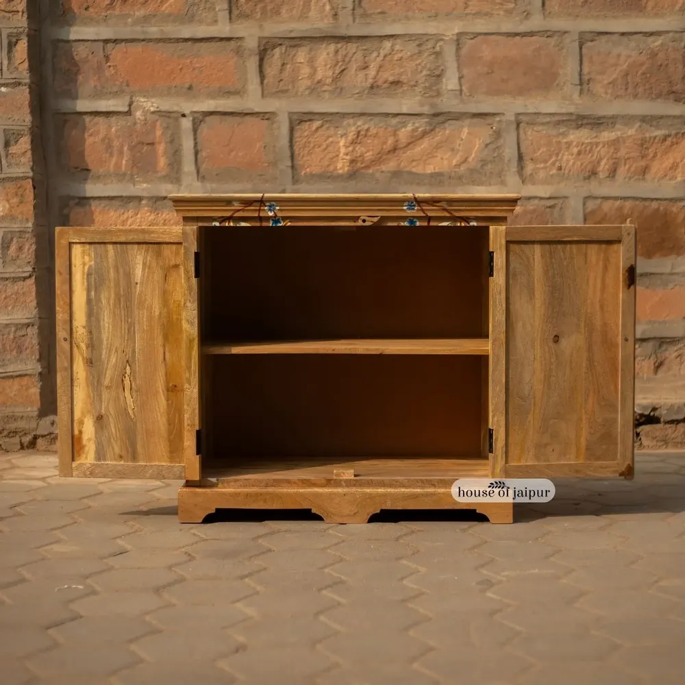 Sideboards - Jaipur Hand-Painted Solid Wood Storage Cabinet - HOUSE OF JAIPUR