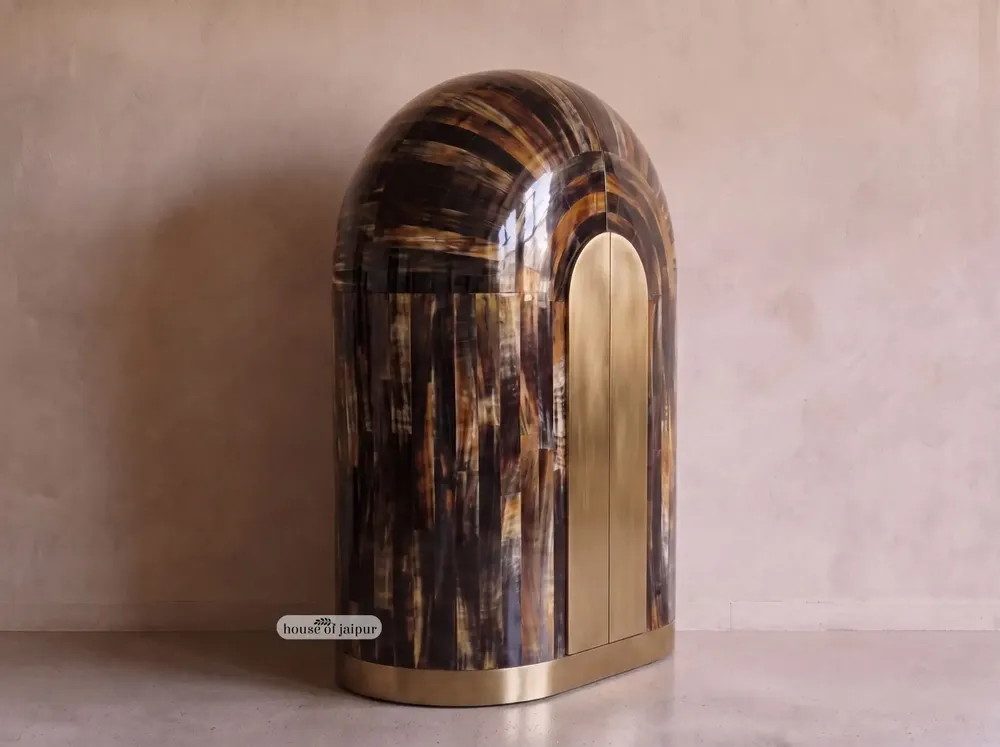 Wardrobe - Arcana Resin and Brass Sculptural Wardrobe and Collector's Cabinet - HOUSE OF JAIPUR