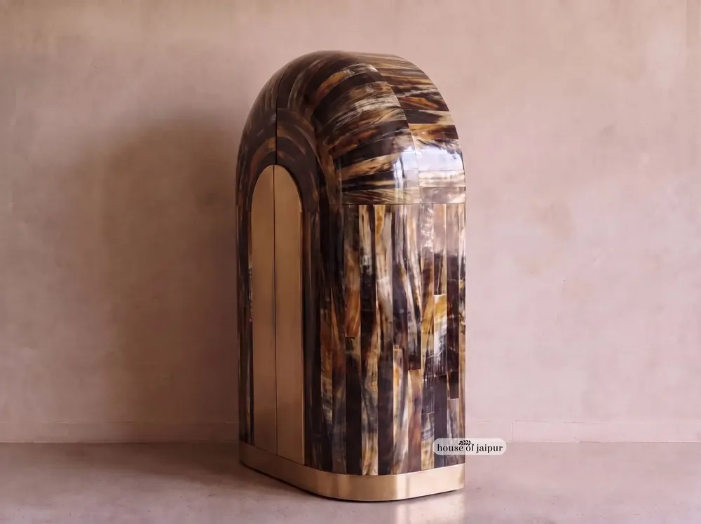 Wardrobe - Arcana Resin and Brass Sculptural Wardrobe and Collector's Cabinet - HOUSE OF JAIPUR