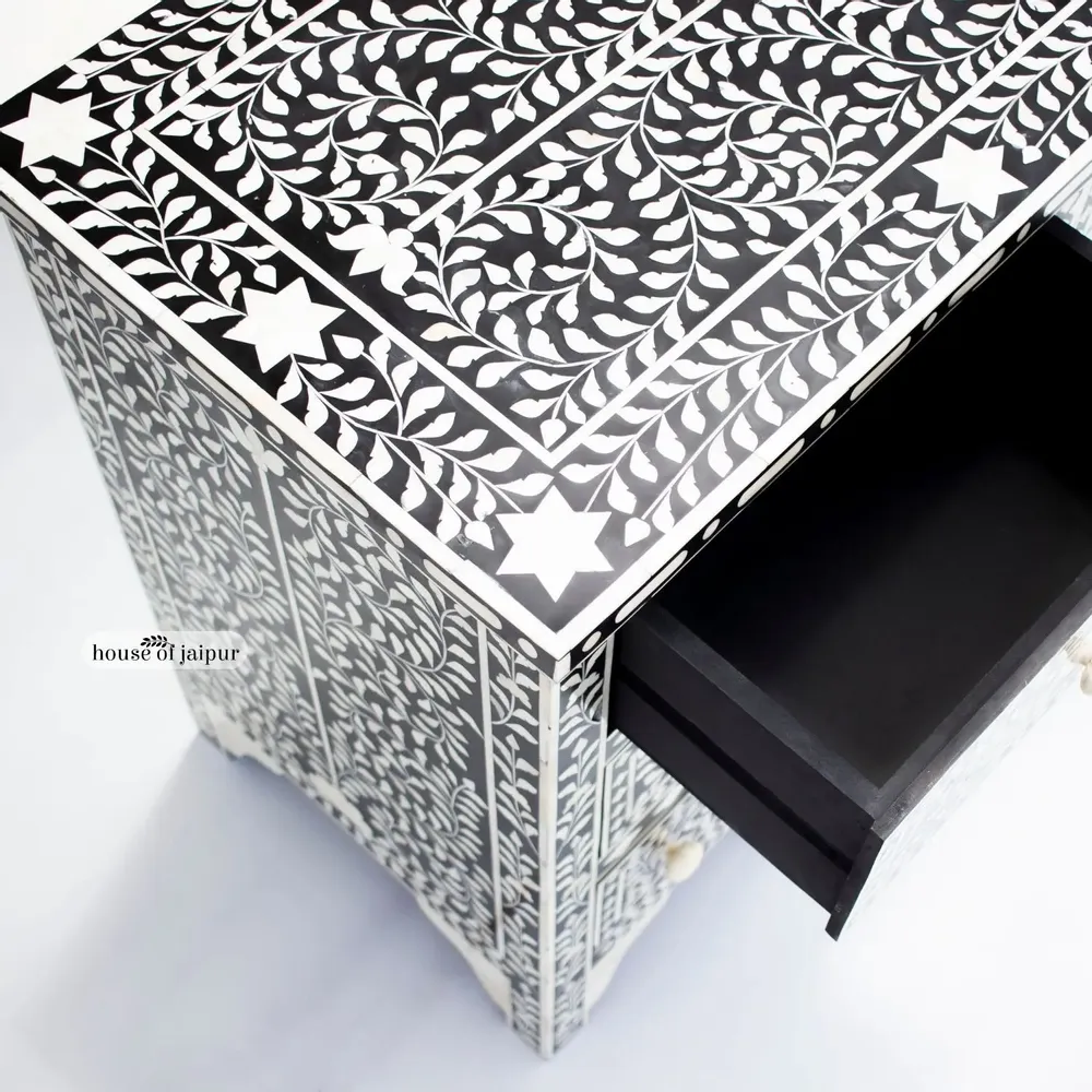 Commodes - Floral Chest of Drawers by House of Jaipur - HOUSE OF JAIPUR