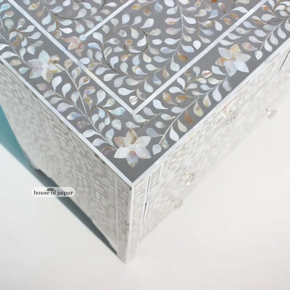 Commodes - Floral Chest of Drawers by House of Jaipur - HOUSE OF JAIPUR
