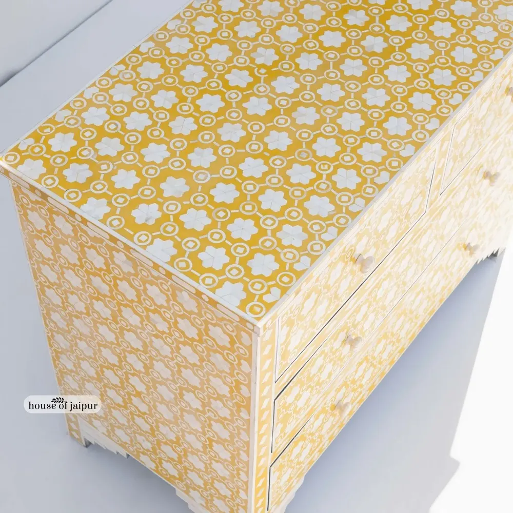 Commodes - Honeycomb Chest of Drawers – Bone Inlay - HOUSE OF JAIPUR