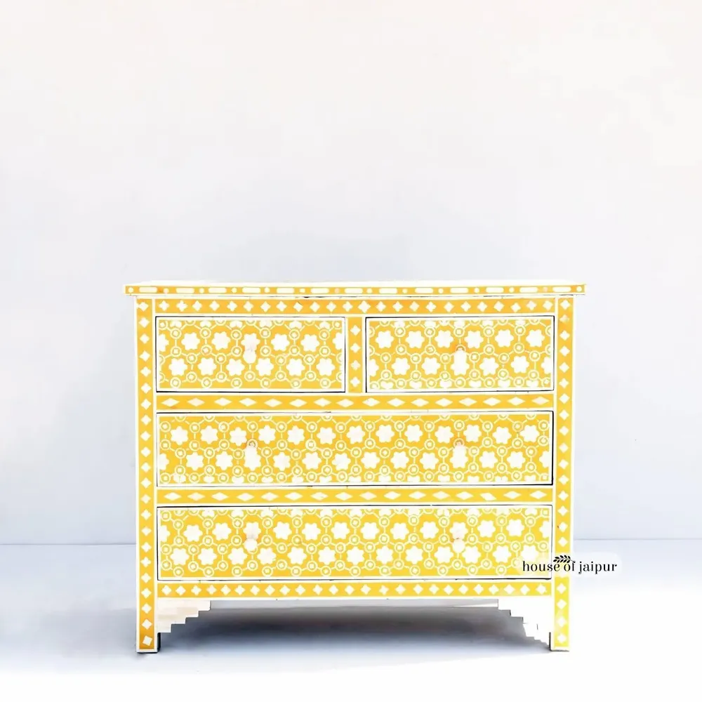 Commodes - Honeycomb Chest of Drawers – Bone Inlay - HOUSE OF JAIPUR