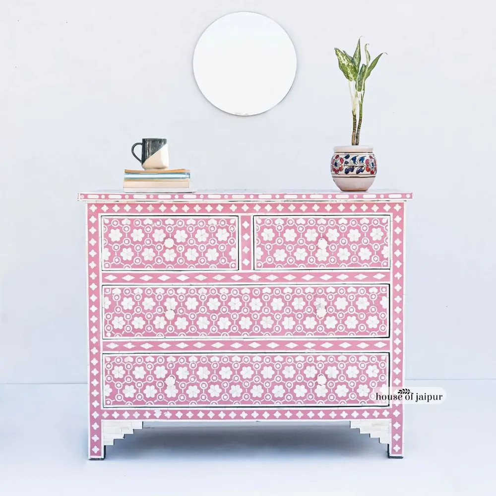 Commodes - Honeycomb Chest of Drawers – Bone Inlay - HOUSE OF JAIPUR
