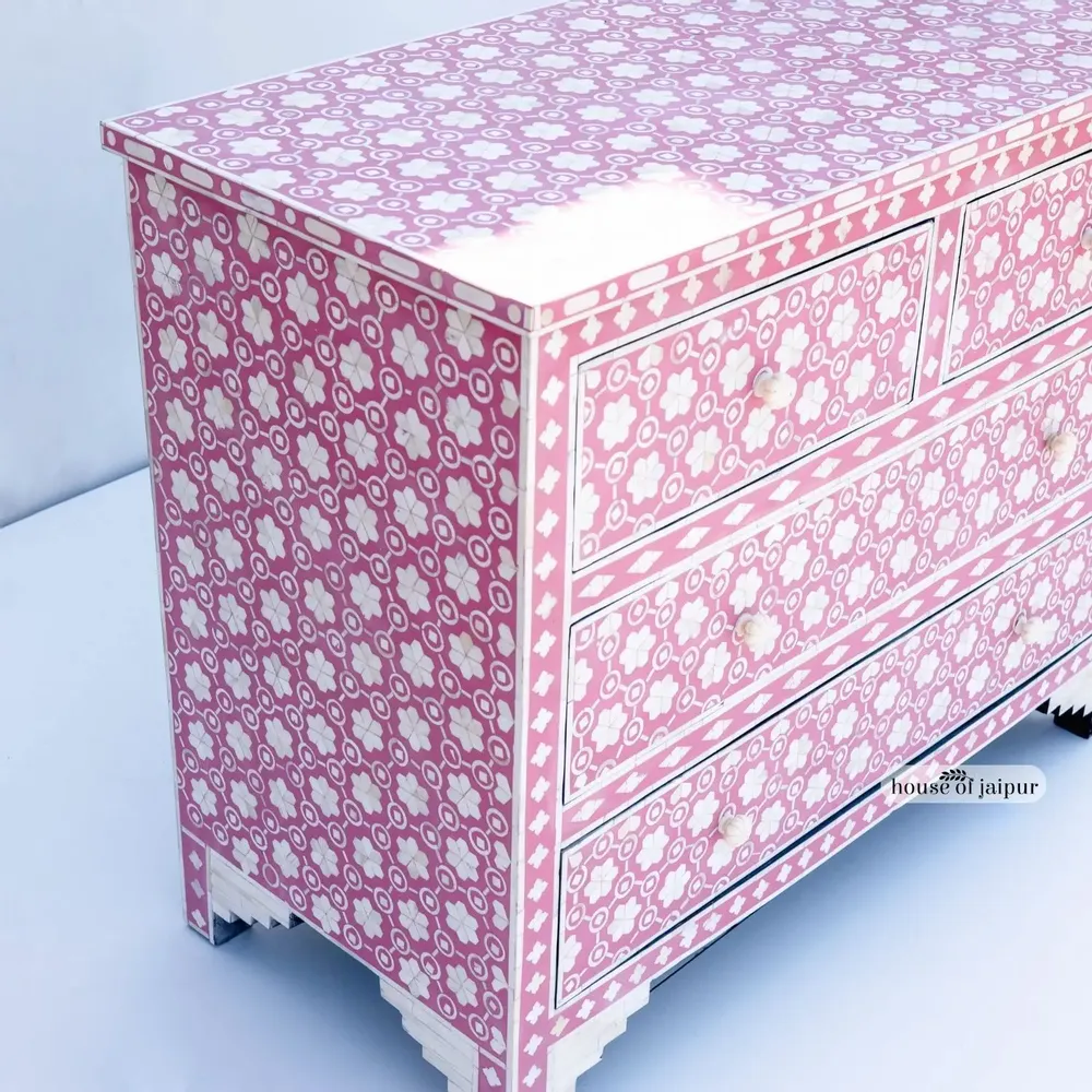 Commodes - Honeycomb Chest of Drawers – Bone Inlay - HOUSE OF JAIPUR