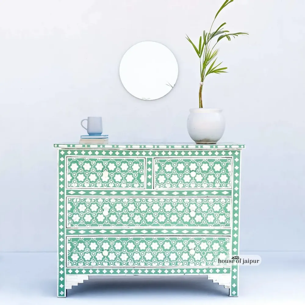 Commodes - Honeycomb Chest of Drawers – Bone Inlay - HOUSE OF JAIPUR