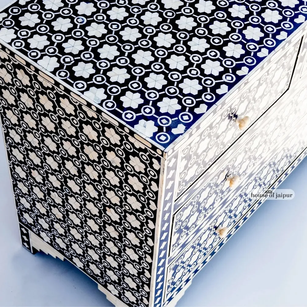 Commodes - Honeycomb Chest of Drawers – Bone Inlay - HOUSE OF JAIPUR