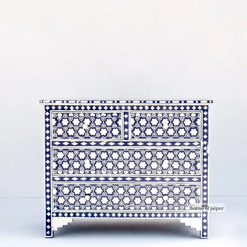 Commodes - Honeycomb Chest of Drawers – Bone Inlay - HOUSE OF JAIPUR