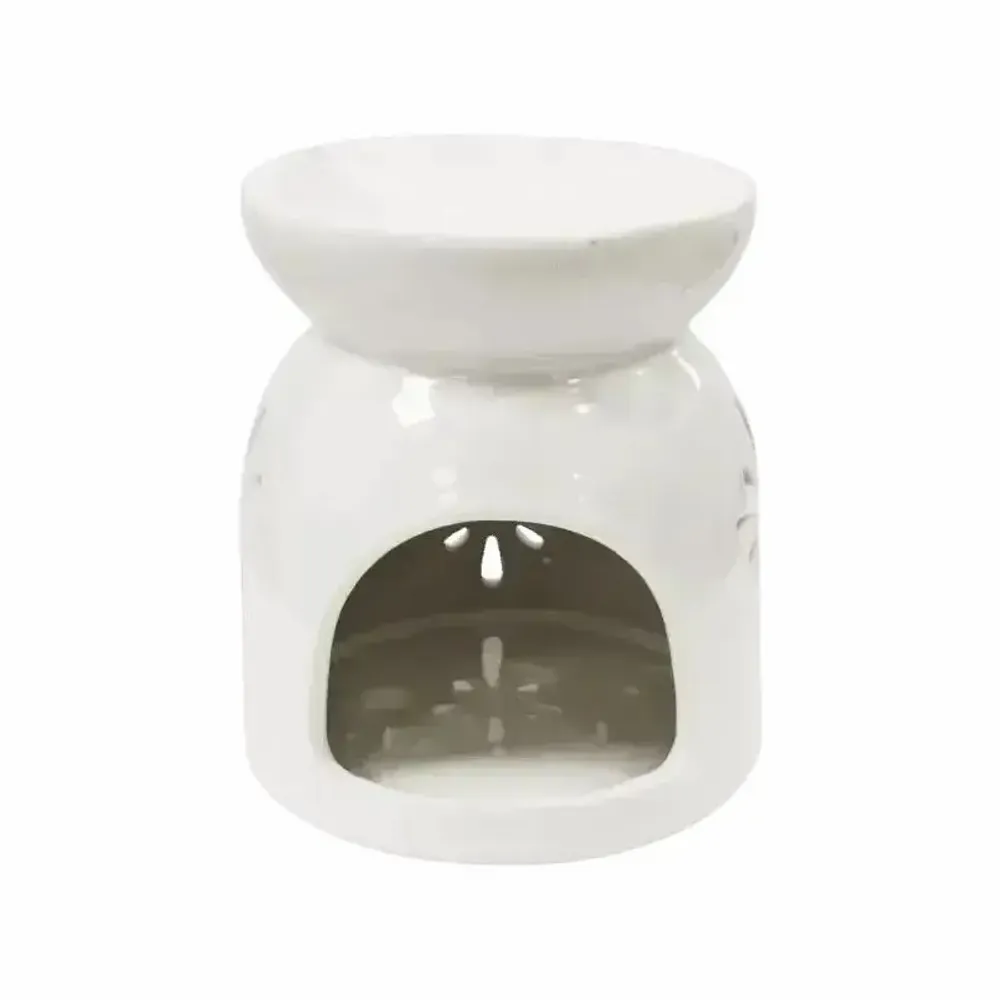 Senteurs - Brûleur Huile Céramique Blanc Ajouré 8.5cm - ARABESK
