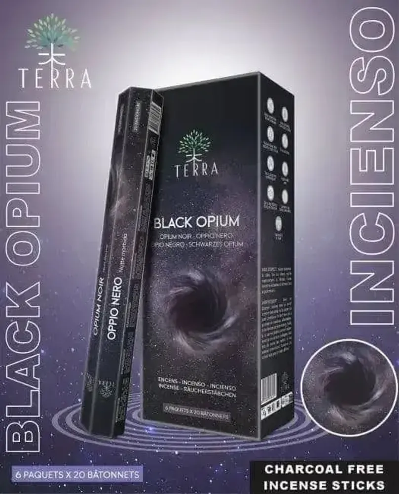 Home fragrances - Terra Charcoal Free Incense Hexa - Black Opium30g - ARABESK