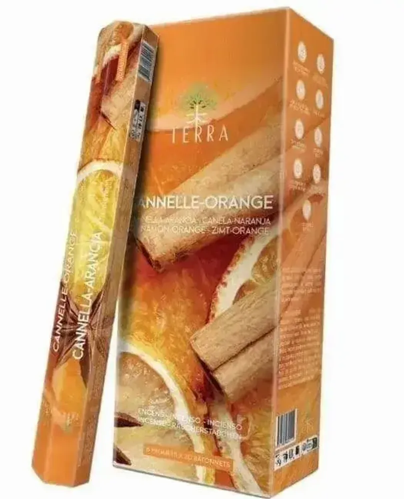Home fragrances - Terra Charcoal Free Incense Hexa - Orange Cinnamon 30g - ARABESK