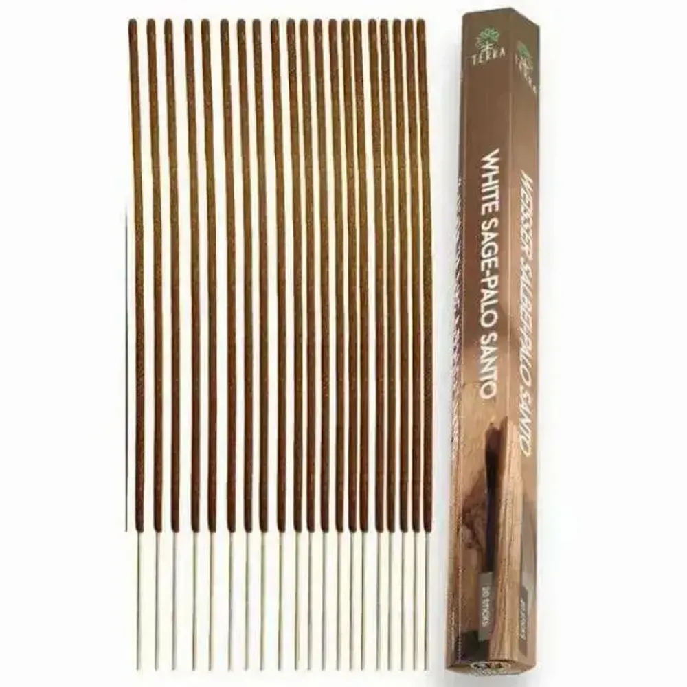 Home fragrances - Terra Charcoal Free Incense Hexa - White Sage Palo Santo 30g - ARABESK