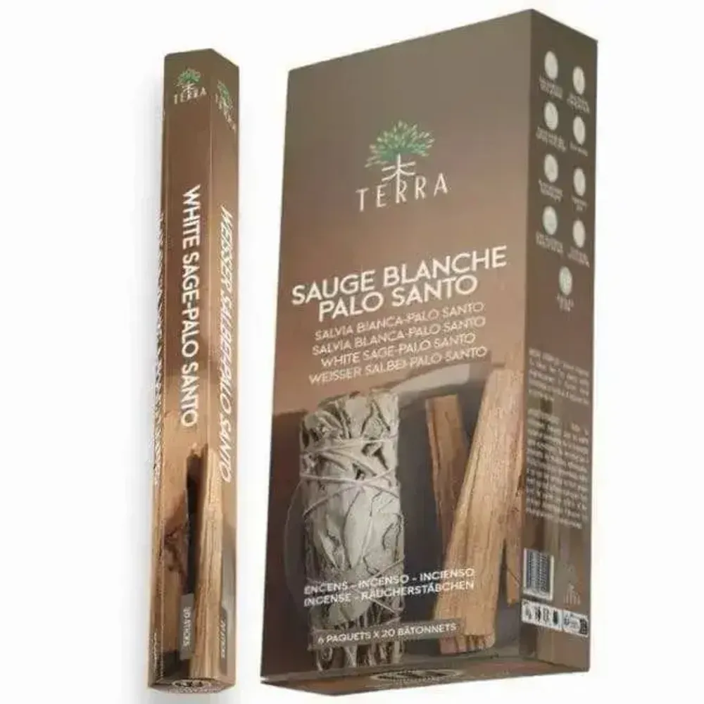 Home fragrances - Terra Charcoal Free Incense Hexa - White Sage Palo Santo 30g - ARABESK