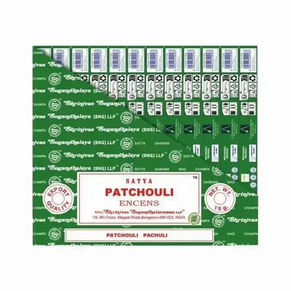 Parfums d'intérieur - Encens SATYA Patchouli 15g - Boîte de 12 paquets - ARABESK