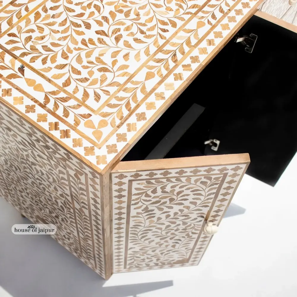 Buffets - Floral Cabinet - Teak Wood Cabinet - HOUSE OF JAIPUR