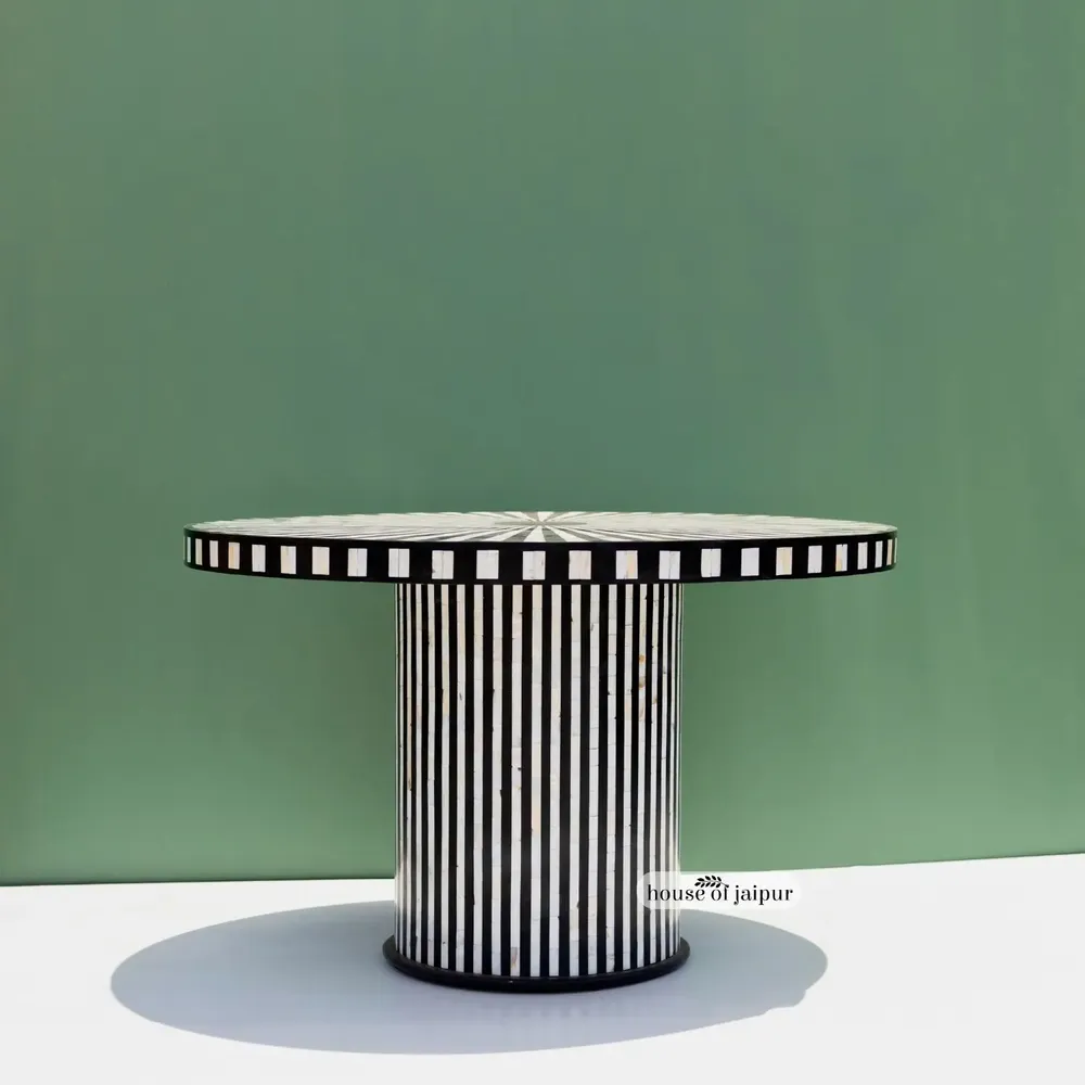 Dining Tables - Nova Dining Table Set with Raya Inlay Chair - HOUSE OF JAIPUR