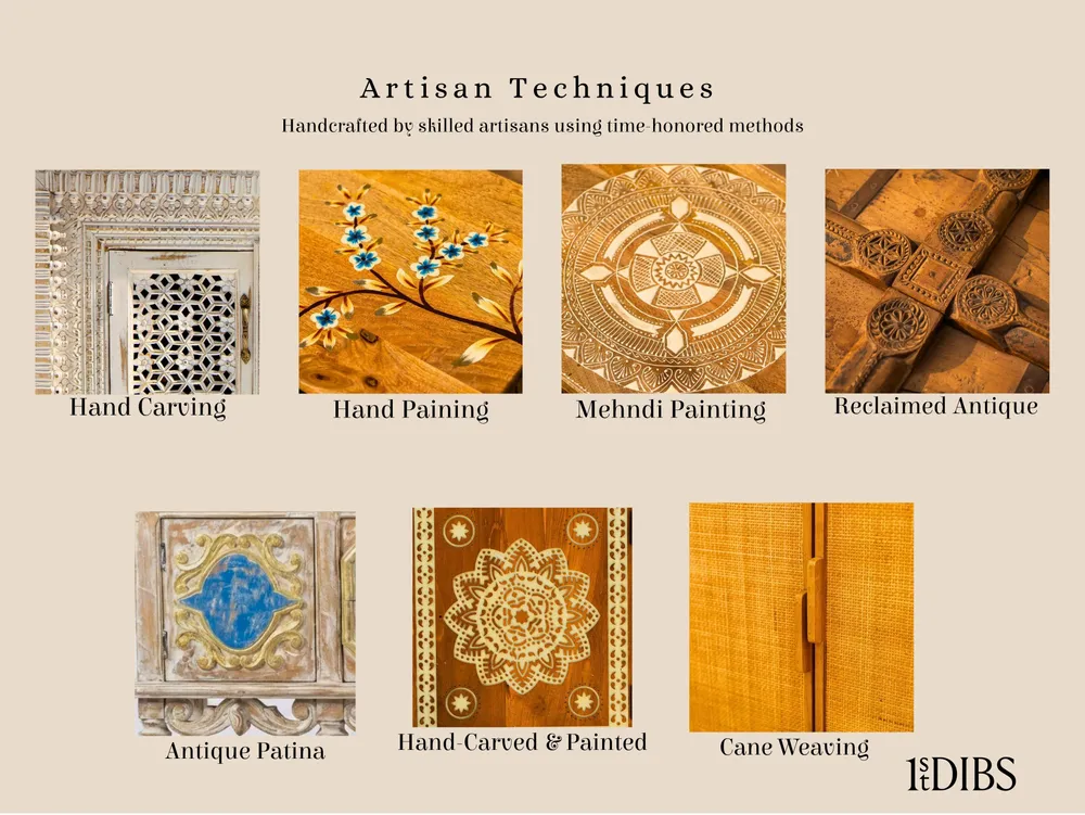 Commodes - Jaipur Chest of Drawer - Hand-Painted, Solid Wood - HOUSE OF JAIPUR