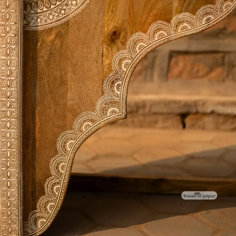Console table - Jaipur Console Table - Arch Hand-Painted Solid Wood by House of Jaipur - HOUSE OF JAIPUR
