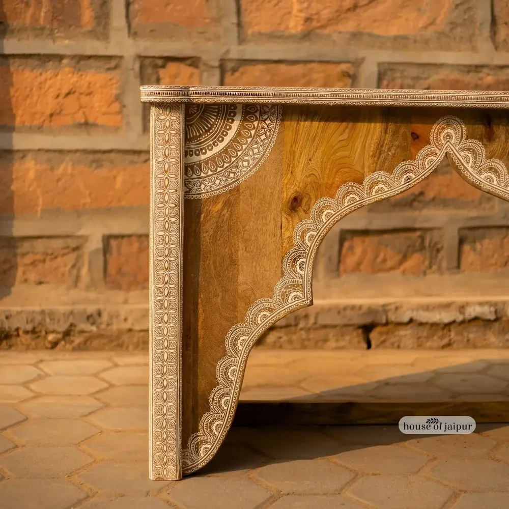 Console table - Jaipur Console Table - Arch Hand-Painted Solid Wood by House of Jaipur - HOUSE OF JAIPUR